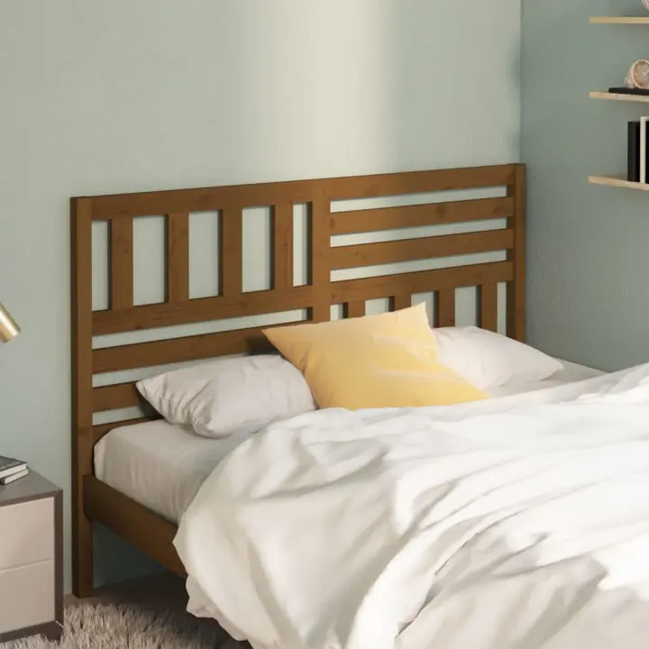 vidaXL Cabecero de cama madera maciza de pino marrón miel 141x4x100 cm - 1