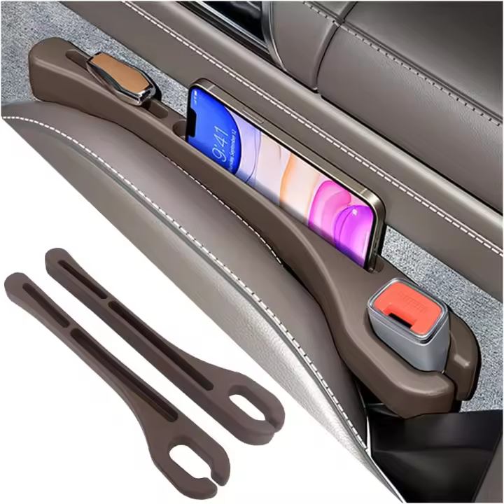 Organizador de espacio para asiento de Automóvil de 2 piezas con soporte para teléfono, [versión Mejorada] - 1