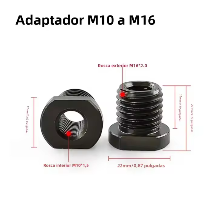 Adaptador De Hilo Para Amoladora Angulada M10 a M14 M16 Conector De Rosca Adaptador De Arborescencia Herramienta De Pulido - 1