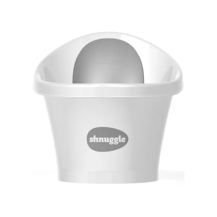 Bañera bebe ergonómica blanca con respaldo gris Shnuggle - 1