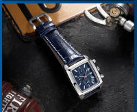 Reloj De Pulsera Deportivo Militar MEGIR Para Hombre Cronógrafo Cuarzo Rectangular Correa De Cuero Resistente Al Agua Y Shock - details 15
