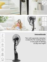 InnovaGoods Ventilador Nebulizador de Agua con Mando a Distancia, ventilador multifunción Difusor de aromas, ventilador de pie Oscilante 80º, 3 Velocidades, Altura Ajustable y ruedas 360º - details 1