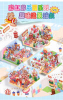 Puzzle 3D De Parque De Diversiones Cartoon DIY Paisaje Estático Para Niños Regalo De Cumpleaños Y Fiestas Adhesivo De Bolsillo Escena De Cabaña - details 0