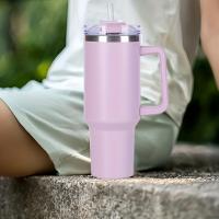 Botella De Agua Aislada De Acero Inoxidable De 40oz Con Mango  De Bebida Para Verano Y Exterior Mantén Frío Con Tapón Y Pajita Mug - details 5