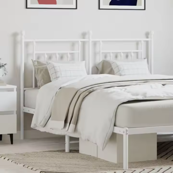 vidaXL Cabecero de metal blanco 140 cm - 1