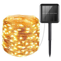 Cadena De Luces Solares Con 100/200 LED Para Exteriores Impermeable Con 8 Modos Luz De Navidad Para Árbol Bodas Y Fiestas Decoración - details 0