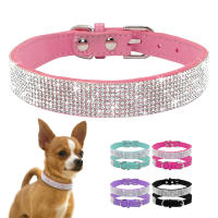 Collar De Cuero Suave Rosa Para Perros Y Gatos Ajustable Con Rhinestones Didog Adecuado Para Pequeños Y Medianos Animales XS S M Chihuahua - details 1