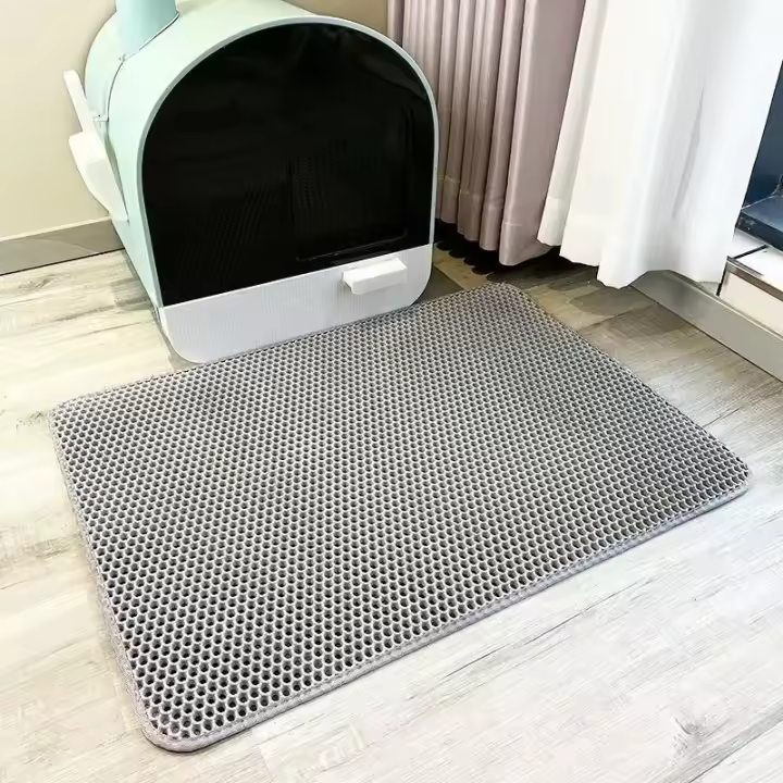Alfombra De Arena Para Gatos 75x55cm EVA Matriz De Arenero Doble Capa Impermeable Antideslizante Lavable Fundas Para Mascotas - 1