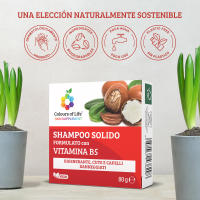 Champaña Sólida Cabellos VITAMINA B5 80 g Colors of Life Para Cabello dañado y Seco. Ecológico, libre de plástico. - details 3
