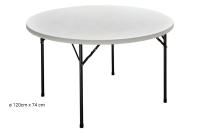 COFAN - Mesa Redonda Plegable Blanca | Medida: 120 x 74 cm | Cierre Plegado - details 0