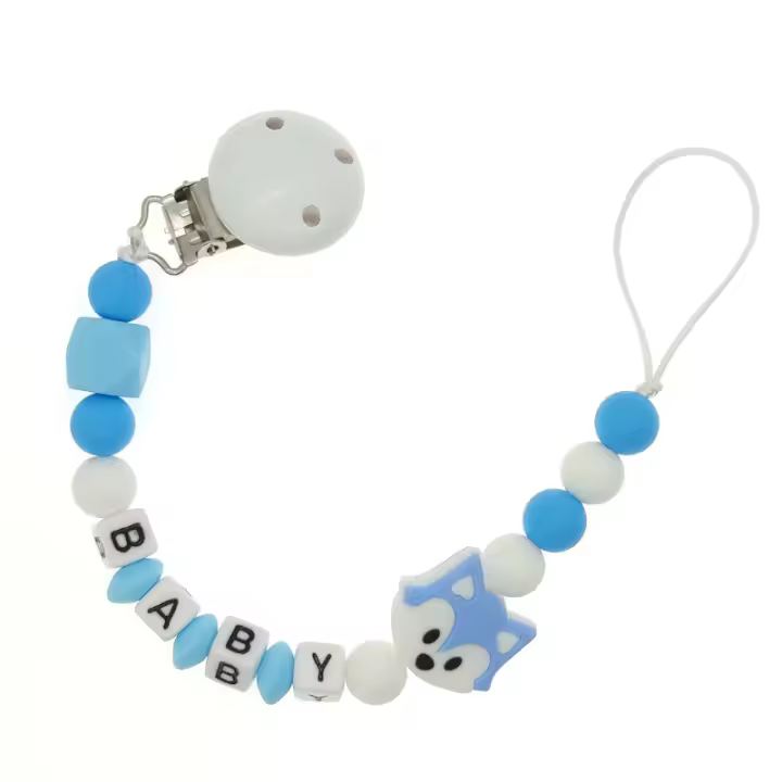 Cadena para chupete de silicona con forma de zorro, muy vendida en INS, cadena anticaída para chupete, cadena de dentición, productos para bebés - 1