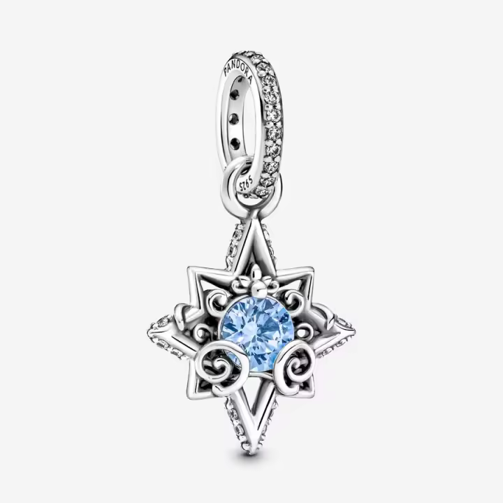 Pandora Charm de Colgante en Plata de Ley "Cenicienta" Estrellas Azules 399560C01，Incluye Caja Original - 1