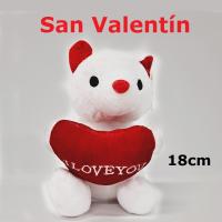 Peluche Osito Con Corazon Y sonido i love you 18 cm,color blanco,te amo te quiero,Día de San Valentín,cm,fespu - details 0