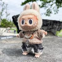 Muñeco De Peluche Mini Labubu De 17cm Con Sudadera Y Overoles Para Fans De Kpop Exo Accesorios De Ropa Para Muñecas Unisex - details 6