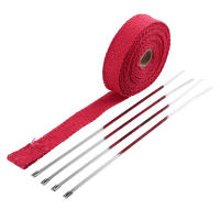 Pipé De Escape Para Motocicleta 5M*2.5CM Con Aislamiento Térmico De Fibra De Vidrio Incluye 4 Amarres Como Regalo - details 8