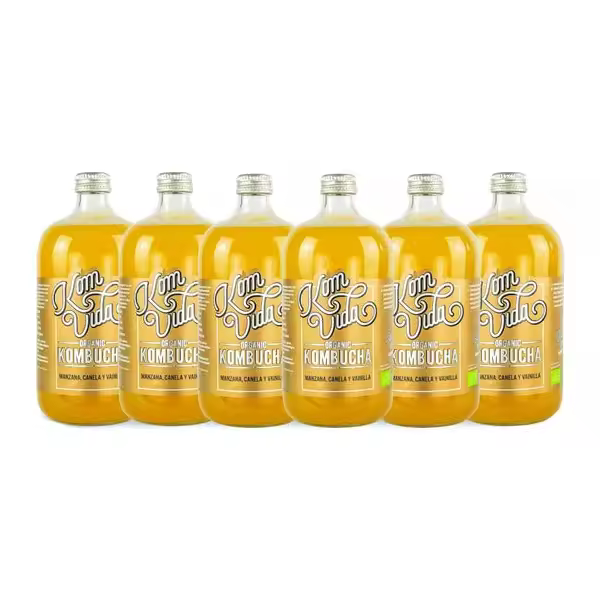 Kombucha de manzana, canela y vainilla bio Komvida  Pack 6 x 750 ml - 1