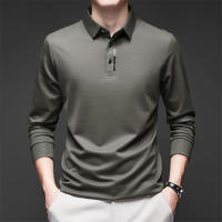 Camisa Polo Para Hombre Casual Larga Con Insignia Color Sólido Moda Transpirable Cómoda Versátil Top Four Seasons Polyester - details 12