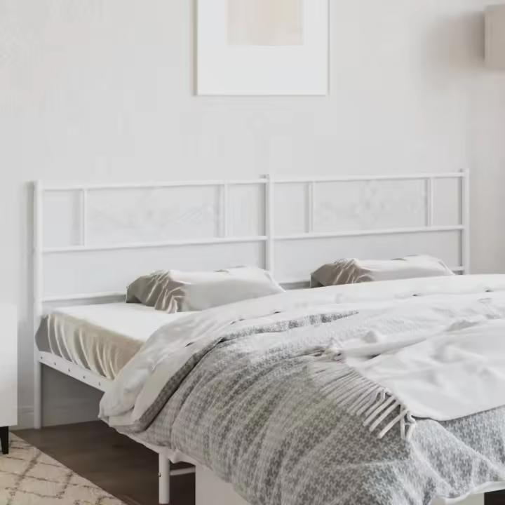 vidaXL Cabecero de metal blanco 193 cm - 1