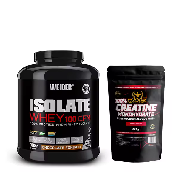 Isolate Whey 100CFM 908gr Weider Proteina isolada + 200g Creatina King - 1