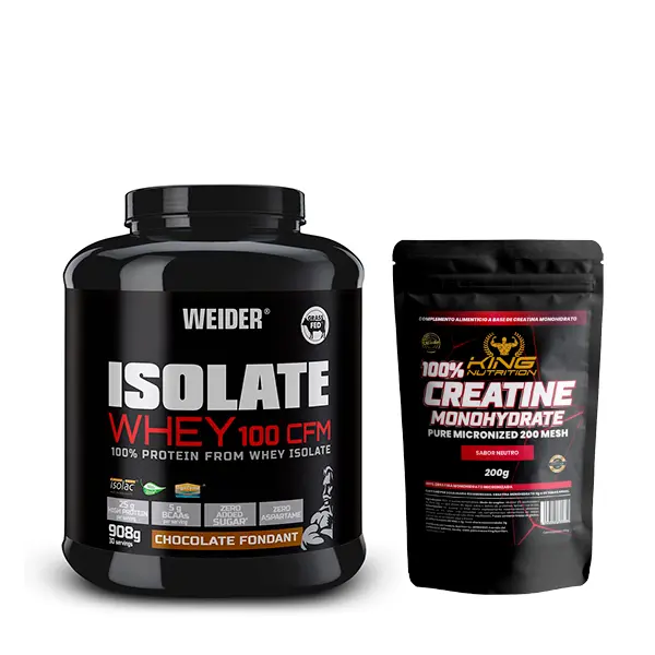 Isolate Whey 100CFM 908gr Weider Proteina isolada + 200g Creatina King - 1