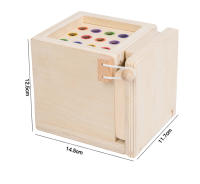 Caja De Monedas De Madera Montessori Para Niños Juguete Sensorial De Doble Cajón De Formas Y Colores Regalo Para Bebés Educativo Y Divertido - details 22