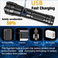 Linterna Táctica Recargable LED Super Brillante Portátil Con Alta Potencia Y Rango Largo Para Camping Y Emergencias Exterior - details 10
