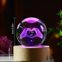 Bola De Cristal Luminosa Con Patrón Tema Del Amor Decoración Para Habitación Sala De Estar Oficina Regalo De Cumpleaños - details 1