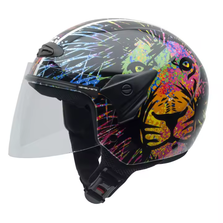 Casco de Moto Minijet Helix II Jr. NZI - Casco Abierto Popular para Niños - Carcasa de Nugema® - Homologación UNECE R.22.05 - Tallas: S L - Bolsa Portacascos Incluida - 1