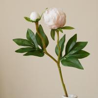 Arreglo De Flores De Seda Estilo Europeo Con Dos Cabezas De Peonía Simuladas Decoración Suave Para Bodas Y Hogar Arte Floral - details 5