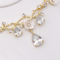 Juego De Collar Y Aretes De Flores Con Rhinestone Zircon Para Bodas Joyería De Novia Accesorios Para Vestidos De Novia Fiesta Regalo Para Mujeres - details 11