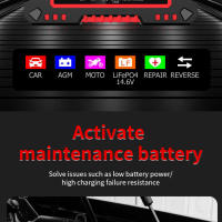 Cargador De Batería Para Coche Y Motocicletas 12V 6A Pantalla Grande 14.6V 6A Compatible Con Lifepo4 Lead Acid AGM GEL PB Lithium Material ABS - details 6