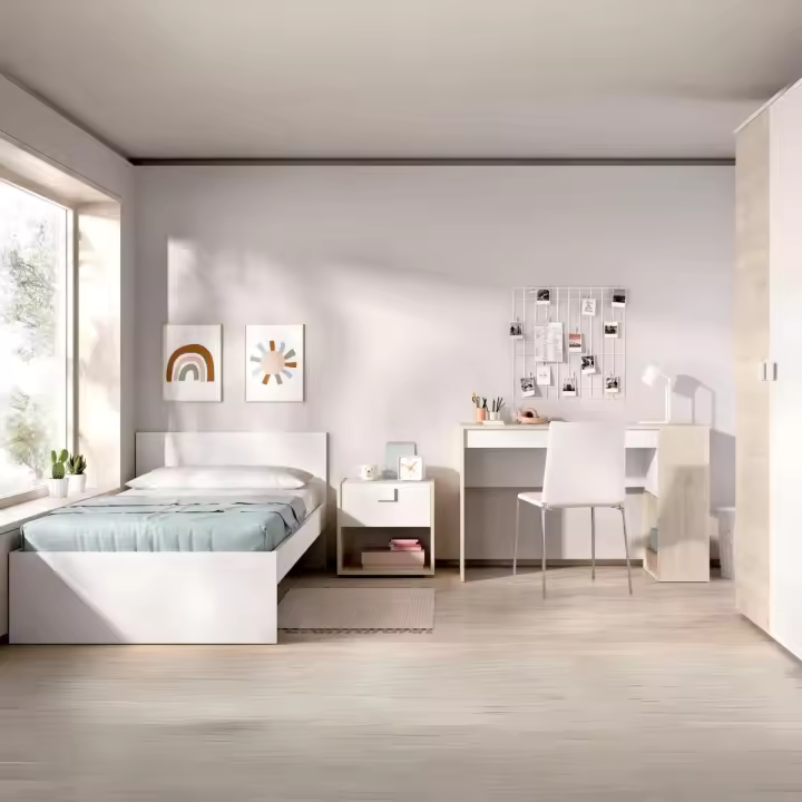 Conjunto de dormitorio Top Pack 2 cama + mesita + escritorio + armario - 1