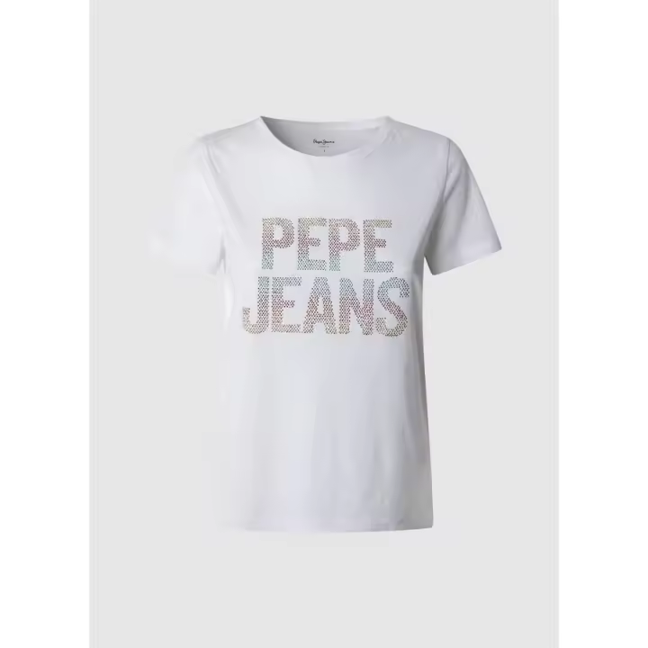 Pepe Jeans Victoria Camiseta Logo Strass Mujer blanco - 1