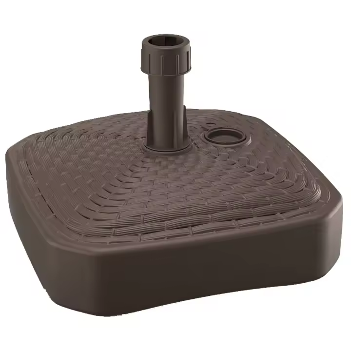 Prosperplast Base de Sombrilla de Polietileno Redonda a Rayas 39x39x13cm - Color Chocolate - 1