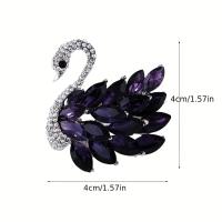 Broche De Cisne Elegante Con Cristal Para Mujeres Y Niñas Broche De Animal Brillante De Zinc Aleación Para Casual Oficina Fiesta Boda - details 2