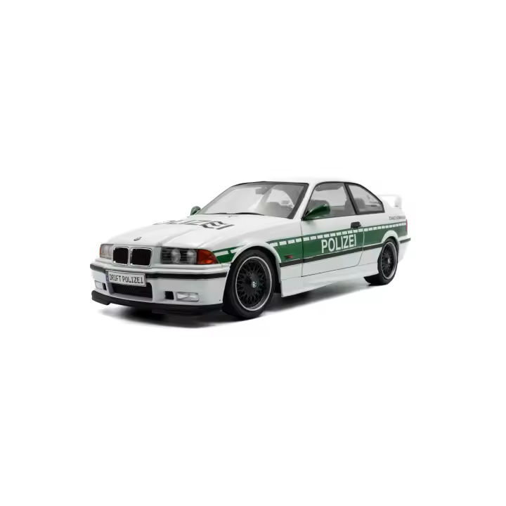 BMW 3-SERIES M3 (E36) COUPE POLIZEI 1991 WHITE/GREEN 1:18 SOLIDO - 1