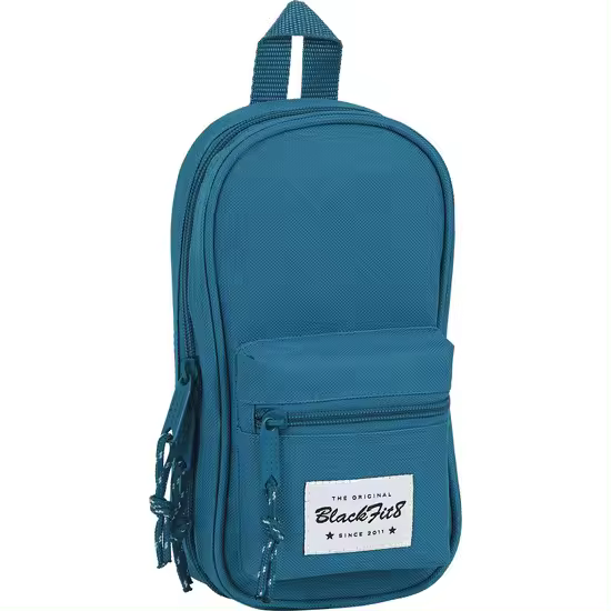 SAFTA  BLACKFIT8 EGEO PLUMIER MOCHILA C/4 PORT. VACIO con 4 compartimentos - Plumier Mochila con 4 estuches incluidos sujetados con bolsillo de red y Doble tirador en cremallera principal para facilitar su apertura - Estuche diseño único by safta - 1