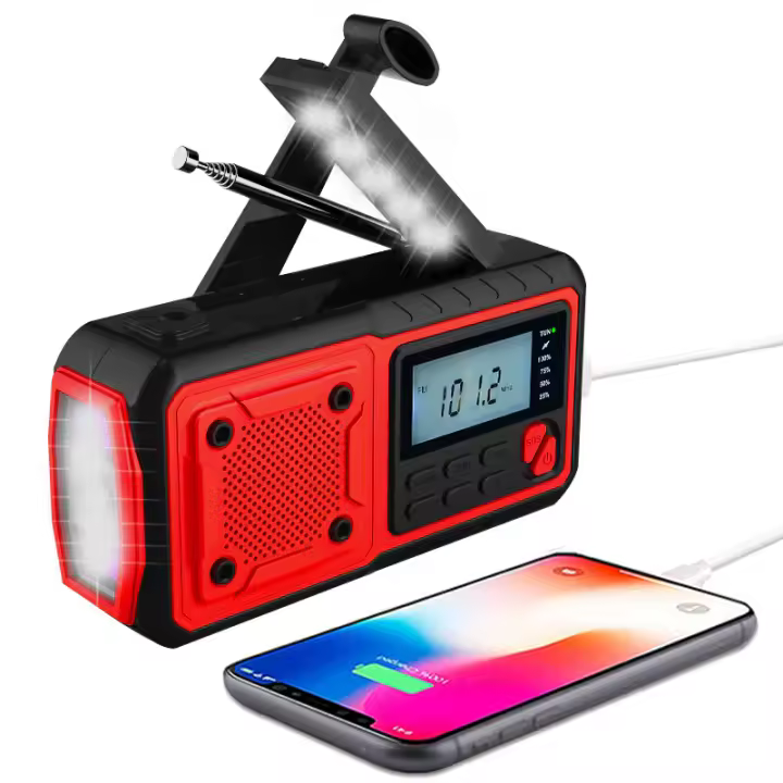 Radio portátil Power Bank Radio meteorológica de emergencia con NOAA/AM/FM USB/solar/manivela de carga alarma SOS y linterna - 1