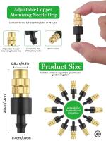 Sistema De Enfriamiento Por Misting PVC 10pcs 4/7 Para Jardín Riego Automático 1/4'' Atomizador Ajustable Micro Roscado - details 1