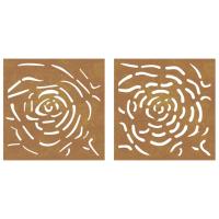 vidaXL Adorno de pared jardín 2 uds acero corten diseño rosa 55x55 cm - details 3