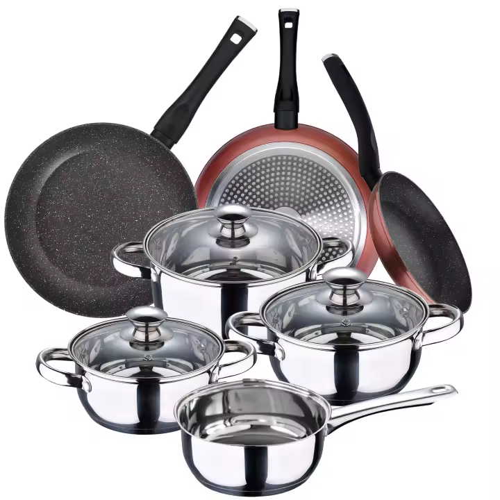 Batería 7 piezas SAN IGNACIO Faro y Set 3 sartenes Ø20/Ø24/Ø28 cms, aluminio forjado, antiadherente, inducción - 1
