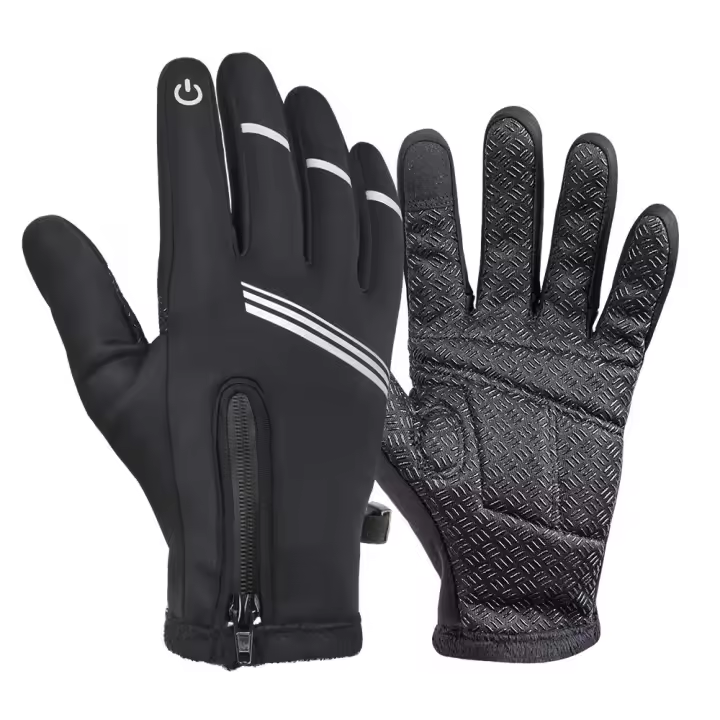 Guantes de ciclismo | Guantes de MTB antideslizantes, cálidos y resistentes al Viento con función de pantalla automática | Guantes de Invierno negros con pendientes completos, Guantes De Cycling de Descenso invierno/otoño M - 1