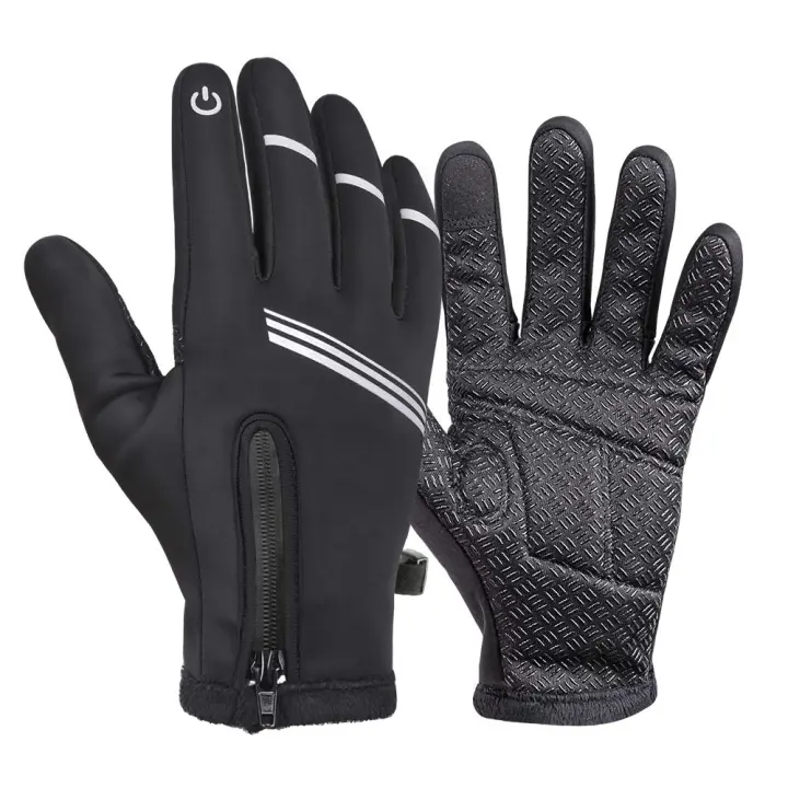 Guantes de ciclismo | Guantes de MTB antideslizantes, cálidos y resistentes al Viento con función de pantalla automática | Guantes de Invierno negros con pendientes completos, Guantes De Cycling de Descenso invierno/otoño M - 1