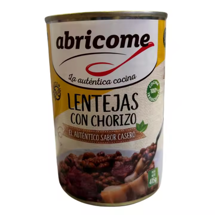 Lata de Lentejas con Chorizo 415g - Producto Listo para Consumir - Marca Abricome - 1