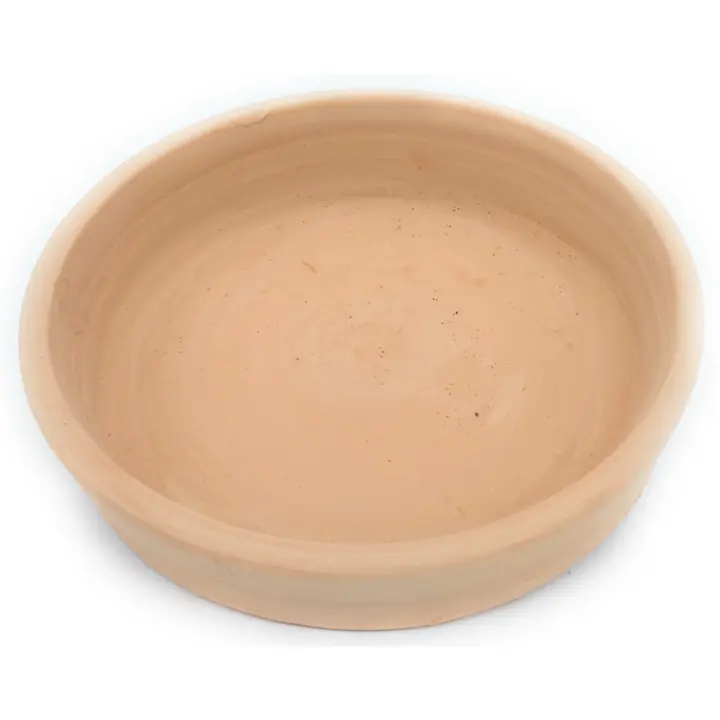 PLATO artesanal para botijo 18 x 4 cm de barro NATURAL hecho a mano - 1