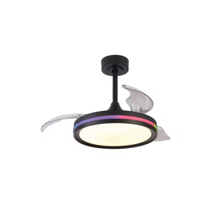 Ventilador de techo con luz LED RGB Raimbow NORTH, de 40W y 28 de potencia, en color negro, 2700K-6500K, 2500Lm de Mantra Iluminación | LeonLeds - 1