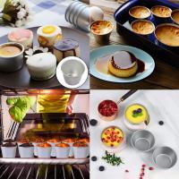 STARLEY-12 Flaneras Individuales de Acero Inoxidable,Molde para Flan Individuales,Molde para horno ideal para flanes, magdalenas, panacota, gelatina,Repostería,Salsas Ø7cm/Ø8cm/Ø9cm/Ø10cm - details 3
