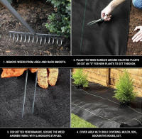 Malla Antihierba  Tela Para Uso Agrícola Estera Contra Malas Plantas Invernadero Jardin  Huerta Transpirable Proteccion Campo Resistente Facil De Cortar Cesped Artificial  Negra  Medida - details 3