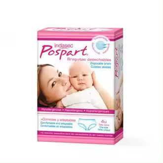 INDASEC POSTPARTO BRAGA DESECHABLE T-UNICA 4 U AH3 - 1