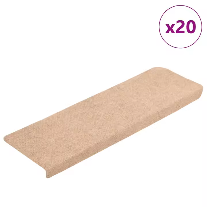 vidaXL Alfombrilla autoadhesiva escalera 20 uds marrón 65x21x4cm - 1